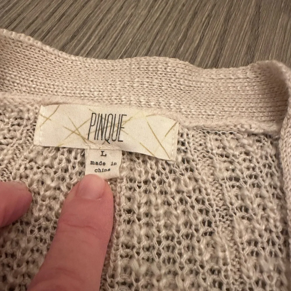 Beige Open-Front Cardigan - Picture 5 of 8